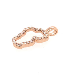 Small 14 Karat Rose Gold Diamond Outline Pendant