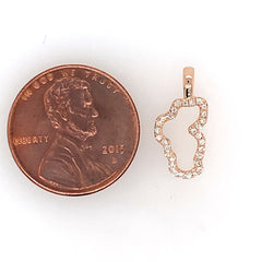 Small 14 Karat Rose Gold Diamond Outline Pendant