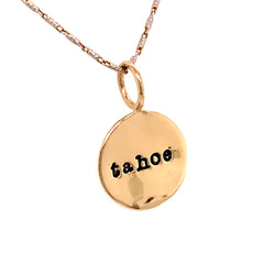 "tahoe" Stamped Gold Plated Round Pendant