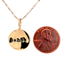 "tahoe" Stamped Gold Plated Round Pendant