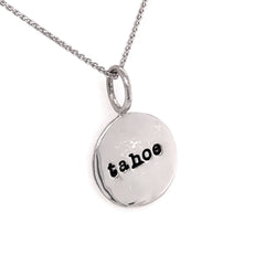 "tahoe" Stamped Sterling Silver Round Pendant