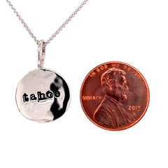 "tahoe" Stamped Sterling Silver Round Pendant