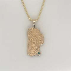 Extra Large 14K Yellow Gold Lake Tahoe Pendant with Lab Opal & Emerald