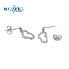 Small 14KWG Lake Tahoe Outline Diamond Earrings