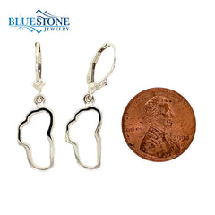Medium Sterling Silver Lake Tahoe Outline Earrings