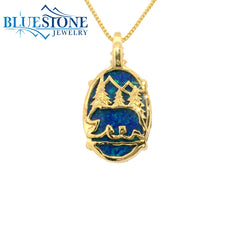 Sterling Silver with 14 Karat Yellow Gold Plating Lake Tahoe Reversibl