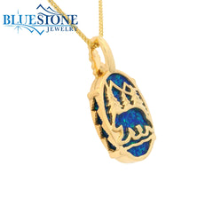 Sterling Silver with 14 Karat Yellow Gold Plating Lake Tahoe Reversibl