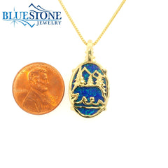 Sterling Silver with 14 Karat Yellow Gold Plating Lake Tahoe Reversibl