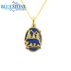 Sterling Silver with 14 Karat Yellow Gold Plating Lake Tahoe Reversibl