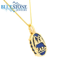 Sterling Silver with 14 Karat Yellow Gold Plating Lake Tahoe Reversibl