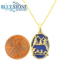 Sterling Silver with 14 Karat Yellow Gold Plating Lake Tahoe Reversibl