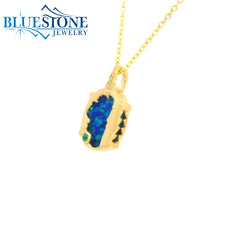 Sterling Silver with 14 Karat Yellow Gold Plating Small Lake Tahoe Rev