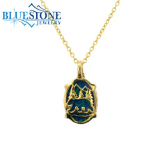 Sterling Silver with 14 Karat Yellow Gold Plating Small Lake Tahoe Rev