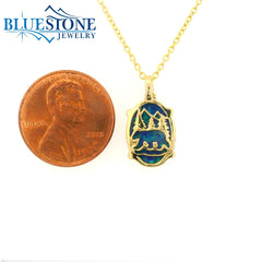 Sterling Silver with 14 Karat Yellow Gold Plating Small Lake Tahoe Rev