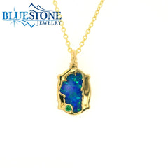 Sterling Silver with 14 Karat Yellow Gold Plating Small Lake Tahoe Rev