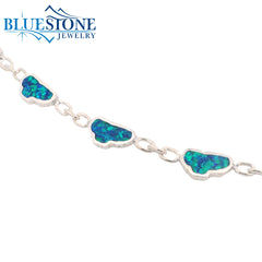 Sterling Silver Opal Lake Tahoe Tennis Bracelet- 7 5/8 Inches
