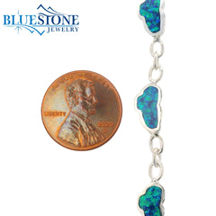 Sterling Silver Opal Lake Tahoe Tennis Bracelet- 7 5/8 Inches