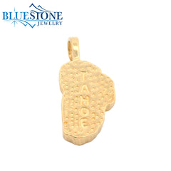 Large 14kt Yellow Gold Lake Tahoe Pendant with Turquoise