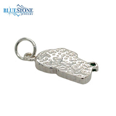 Sterling Silver Medium Lake Tahoe Charm with Lapis and Lab Grown Emera