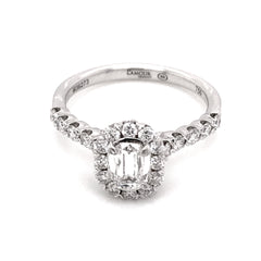 18K White Gold Engagement Ring w/ a 0.53ct Specialty Cut Center Diamond