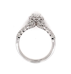 18K White Gold Engagement Ring w/ a 0.53ct Specialty Cut Center Diamond