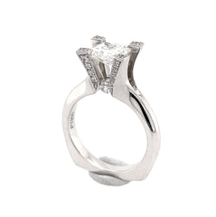 Platinum 1.00 Carat Custom Princess Cut Diamond Engagement Ring