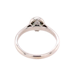 14k White Gold Green/Gray Sapphire & Surprise Diamonds Engagement Ring
