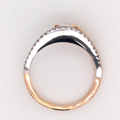 14K Rose and White Gold Engagement Ring w/ a 5mm Round CZ