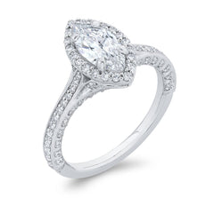 14 Karat White Gold Marquise Diamond Engagement Ring- Special Order Only