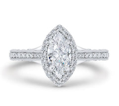 14 Karat White Gold Marquise Diamond Engagement Ring- Special Order Only