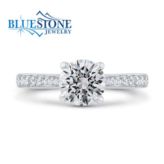 14K White Gold Solitare Diamond Engagement Ring- Special Order Only