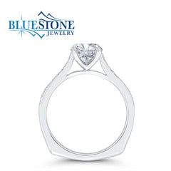 14K White Gold Solitare Diamond Engagement Ring- Special Order Only