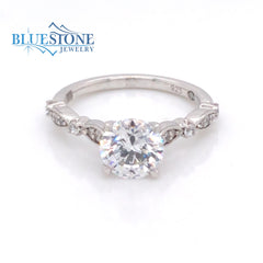 14 Karat White Gold 1.60 Carat Round Diamond Engagement Ring- Special Order Only