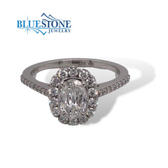 18K White Gold Engagement Ring w/ 0.97cttw of Diamonds(Size 6.25)
