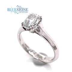 18K White Gold Engagement Ring w/ a 0.90ct Modified Diamond(size 6.25)