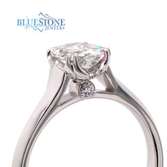 18K White Gold Engagement Ring w/ a 0.90ct Modified Diamond(size 6.25)