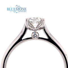 18K White Gold Engagement Ring w/ a 0.90ct Modified Diamond(size 6.25)