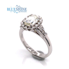 18K White Gold Engagement Ring w/ 1.56cttw of Diamond(size 6.5)