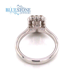 14K White Gold Engagement Ring w/ a 1.07ct Specialty Emerald Cut LG Diamond(size 6.5)
