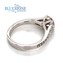 14K White Gold Engagement Ring w/ a 1.43ct Specialty Round Cut LG Diamond(size 6.25)