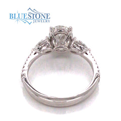 14K White Gold Engagement Ring w/ a 1.41ct Specialty Oval Cut LG Diamond(size 6)