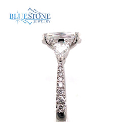 14K White Gold Engagement Ring w/ a 1.41ct Specialty Oval Cut LG Diamond(size 6)