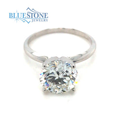 14kt White Gold 3.09ct Diamond Engagement Ring-Size 7