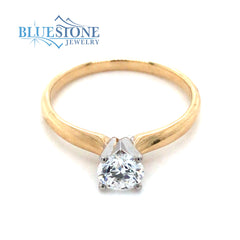 14 Karat Yellow & White Gold Solitaire Engagement Ring with One 0.53 C