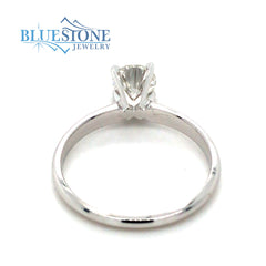 14K White Gold Solitaire Engagement Ring with One 0.74 Carat Round Lab Grown Diamond