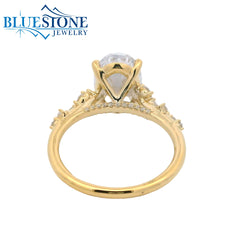 14KYG Engagement Ring w/ 3.00ct Oval LAB Diamond- Size 6.5
