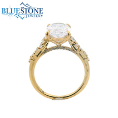 14KYG Engagement Ring w/ 3.00ct Oval LAB Diamond- Size 6.5