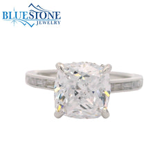 SAMPLE 14kt White Gold Diamond Engagement Ring- Size 6.5