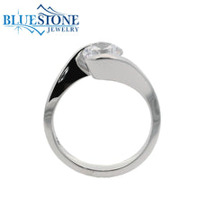 SAMPLE 14kt White Gold Diamond Engagement Ring- Size 6.75