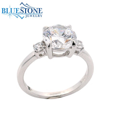 SAMPLE 14kt White Gold Diamond Engagement Ring- Size 6.5